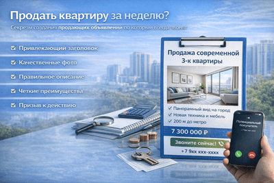 Пример продающего объявления о продаже квартиры